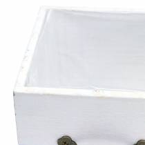 položky Kvetináč drevená zásuvka biela 15x15/12x12cm sada 2 ks