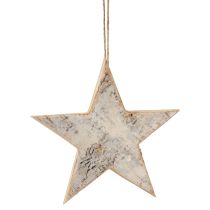 položky Drevená dekorácia hviezdičky dekoračný vešiak rustikálna dekorácia biele drevo Ø20cm
