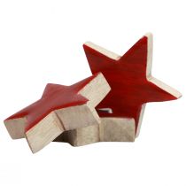 položky Drevené hviezdičky dekoračné hviezdičky červená rozsypaná dekorácia lesklý efekt Ø5cm 12ks