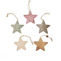 položky Drevené hviezdičky dekoračné hviezdičky na zavesenie vintage dekorácia Ø6,5cm 10ks