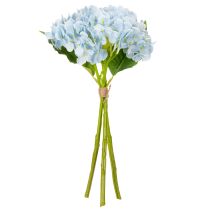 položky Umelé kvety hortenzie, realistický dizajn, na dekoráciu do obývačky, 34 cm, 3 kusy