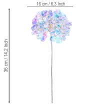 položky Umelá kvitnúca vetvička hortenzie v dúhových farbách 36 cm 2 ks