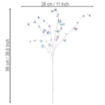 položky Umelá jemná kvitnúca vetvička s dúhovými kvetmi, 98 cm