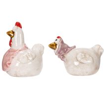 položky Keramické figúrky kurčiat do obývačky, roztomilá veľkonočná dekorácia na stôl do domácnosti, 11 cm, 2 kusy
