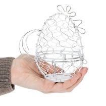 položky Drôtený košík v tvare kuriatka na veľkonočné vajíčka. Očarujúci doplnok veľkonočných dekorácií. 14 cm