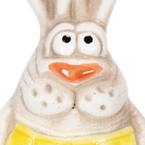 položky Figúrky veľkonočných zajačikov, ručne maľované keramické dekorácie, zábavný dizajn na veľkonočné zdobenie, 11 cm, 4 kusy