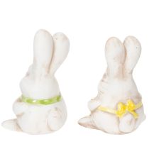 položky Figúrky veľkonočných zajačikov, ručne maľované keramické dekorácie, zábavný dizajn na veľkonočné zdobenie, 11 cm, 4 kusy