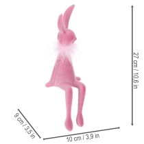 položky Figúrka veľkonočného zajačika s pierkovou boa, na poličku, dekoratívna veľkonočná figúrka, 27 cm, 2 kusy