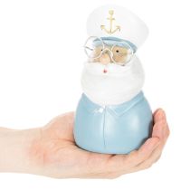 položky Figúrka kapitána, námorná dekorácia s okuliarmi a klobúkom, 16 cm
