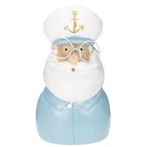 položky Figúrka kapitána, námorná dekorácia s okuliarmi a klobúkom, 16 cm