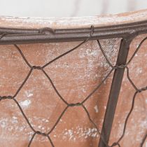 položky Keramická rukoväť kvetináča, kovová hnedá, Ø18cm