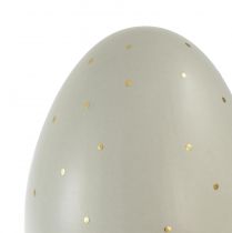 položky Keramická dekorácia veľkonočných vajíčok sivo zlaté bodky Ø8cm V11cm 2ks
