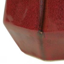 položky Keramická váza Váza na kvety Červená Šesťhranná Ø14,5cm V21,5cm