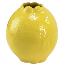 Keramická váza žltá citrónová dekorácia Stredomor Ø12cm V14,5cm