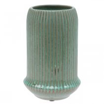 položky Keramická váza s drážkami Keramická váza svetlozelená Ø13cm V20cm