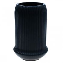 položky Keramická váza s drážkami Čierna keramická váza Ø13cm V20cm