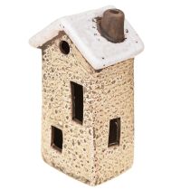 položky Keramický domček Adventná dekorácia krémovo červenosivá 8,5/9,5 cm 3 kusy