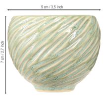 položky Keramické misky v prevedení zelená špirála Ø9cm V7cm 4ks
