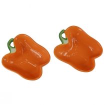 položky Keramické misky dekorácia oranžová paprika 16x13x4,5cm 2ks