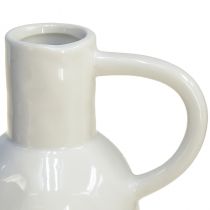 položky Biela keramická váza na suchú dekoráciu s uškom Ø9cm V21cm