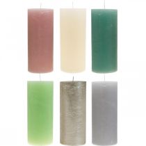 položky Stĺpové sviečky farebné rôzne farby 85×200mm 2ks