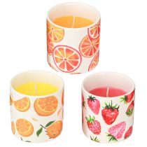 položky Sviečky Vonkajší keramický hrniec Citronella Fruit H7cm 3ks