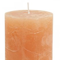 položky Jednofarebné sviečky Oranžové Peach stĺpové sviečky 70×100mm 4ks