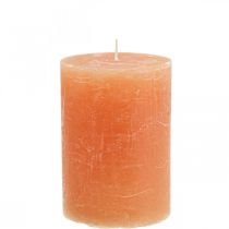 položky Jednofarebné sviečky Oranžové Peach stĺpové sviečky 85×120mm 2ks