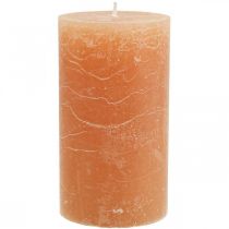 položky Jednofarebné sviečky Oranžové Peach stĺpové sviečky 85×150mm 2ks