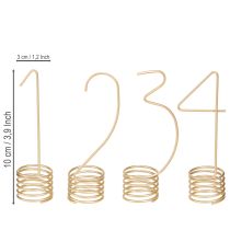 položky Adventná sviečka s číslami 1-4, matná zlatá kovová, V10cm, 4 ks