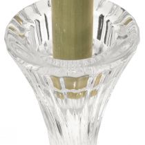 položky Svietnik zo skla, priehľadný, tyčinkový, drážkovaný, V20cm, 2 ks