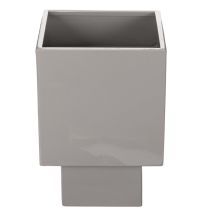 Článok Sivý kockový kvetináč s podstavcom pre modernú dekoráciu, 22 cm