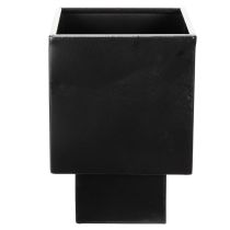 Článok Čierny kockový kvetináč s podstavcom, moderný, 22 cm