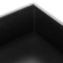 Článok Čierny kockový kvetináč s podstavcom, moderný, 22 cm