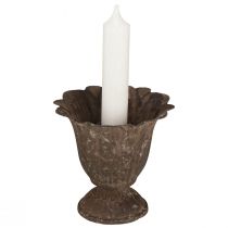 Článok Svietnik trofejný starožitný tyčový svietnik kovový Ø10cm V9,5cm