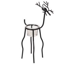 Článok Svietnik so sobíkom a sklenenou čajovou sviečkou, 28 cm