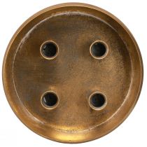 položky Sviečková miska na 4 tyčové sviečky starožitného vzhľadu zlatá Ø22cm