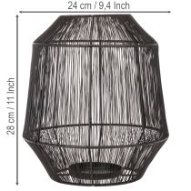 položky Čierny svietnik, dekoratívny lampáš, drôtený košík, Ø24cm, V28cm