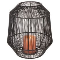 položky Čierny svietnik, dekoratívny lampáš, drôtený košík, Ø24cm, V28cm