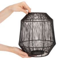 položky Čierny svietnik, dekoratívny lampáš, drôtený košík, Ø24cm, V28cm
