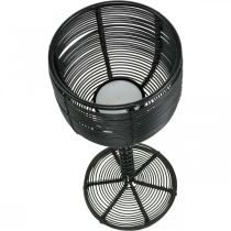 položky Stojan na čajovú sviečku kovový čierny dekoratívny pohár na víno Ø13cm V31,5cm