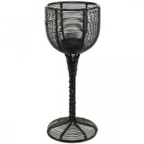 položky Stojan na čajovú sviečku kovový čierny dekoratívny pohár na víno Ø13cm V31,5cm