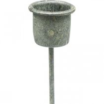 Článok Zásuvný svietnik Shabby Chic sivý Ø3cm V8,5cm 8 ks