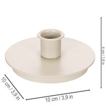 položky Okrúhle krémové svietniky na kužeľovité sviečky, dekorácia na stôl, 10 cm, 2 kusy