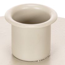 položky Okrúhle krémové svietniky na kužeľovité sviečky, dekorácia na stôl, 10 cm, 2 kusy