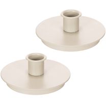 položky Okrúhle krémové svietniky na kužeľovité sviečky, dekorácia na stôl, 10 cm, 2 kusy
