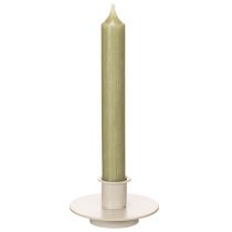 položky Kovový svietnik v matnej béžovej farbe, malý svietnik na kužeľovité sviečky, 8 cm, 3 kusy