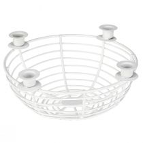 položky Svietnik v bielej ozdobnej kovovej miske Ø14cm V7cm