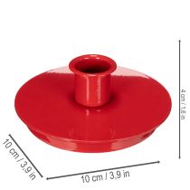 položky Kompaktné červené kovové svietniky na kužeľovité sviečky s priemerom 10 cm, 2 kusy