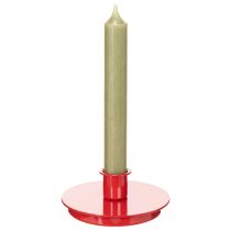 položky Kompaktné červené kovové svietniky na kužeľovité sviečky s priemerom 10 cm, 2 kusy